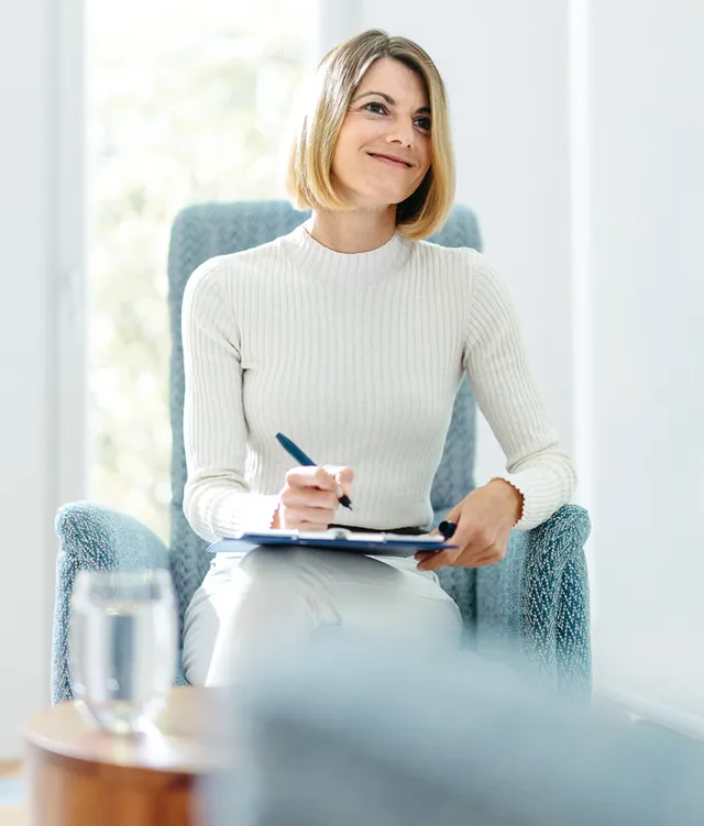 Mag. Christine Hoffmann-Schütz im Executive Coaching-Gespräch in Wien.
